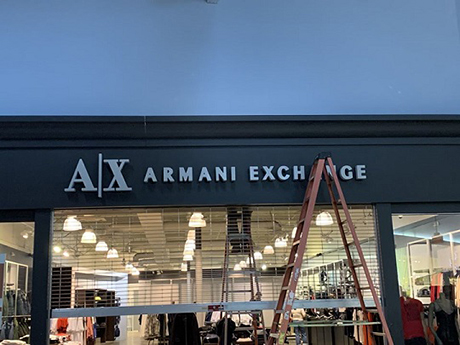 Armani Exchange Sign Before